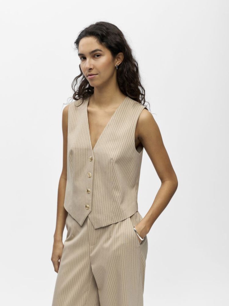 OBJLISA RE SHORT WAISTCOAT AOP 183561003 Humus