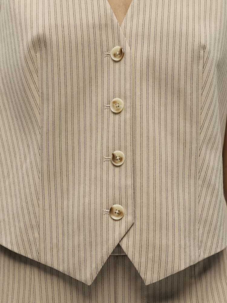 OBJLISA RE SHORT WAISTCOAT AOP 183561003 Humus