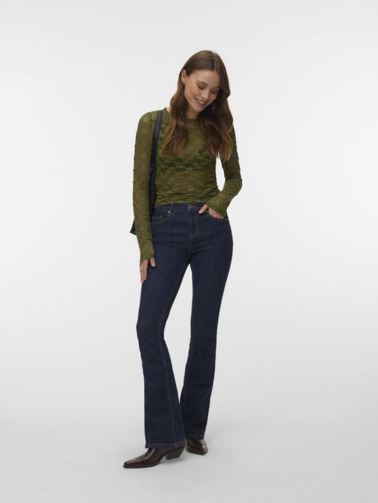 VMBONITA LS O-NECK TOP JRS 306803001 Sphag