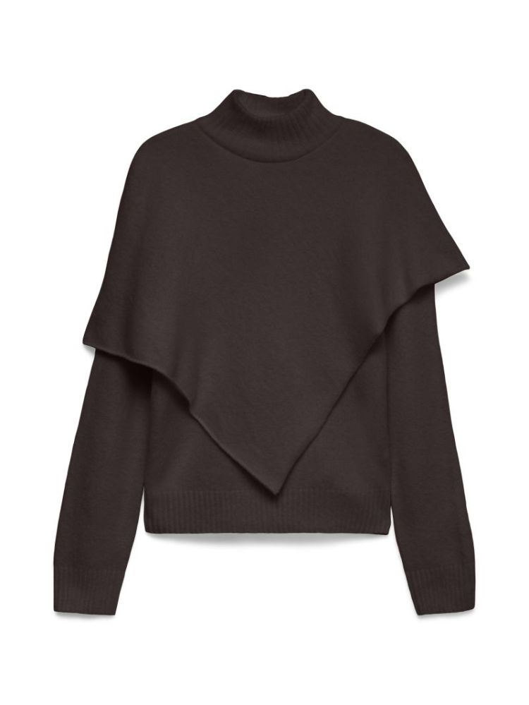 VMCAMILA LS CAPE HIGHNECK PULL 297957 Chocolat