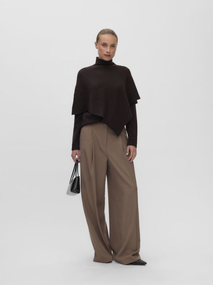 VMCAMILA LS CAPE HIGHNECK PULL 297957 Chocolat