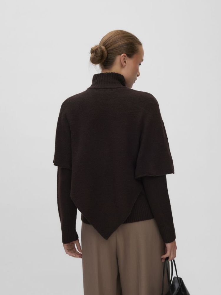 VMCAMILA LS CAPE HIGHNECK PULL 297957 Chocolat
