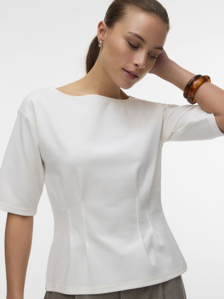 VMBJORK SS BOATNECK TOP JRS 175598 Snow Whi