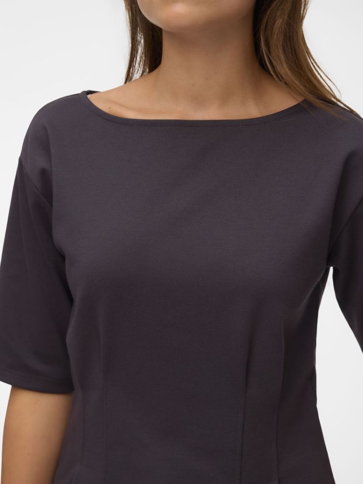 VMBJORK SS BOATNECK TOP JRS 297957 Chocolat