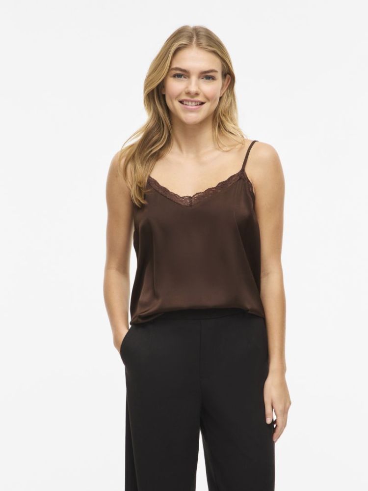 VIENNA RAVENNA LACE SINGLET -  196326 Coffee B