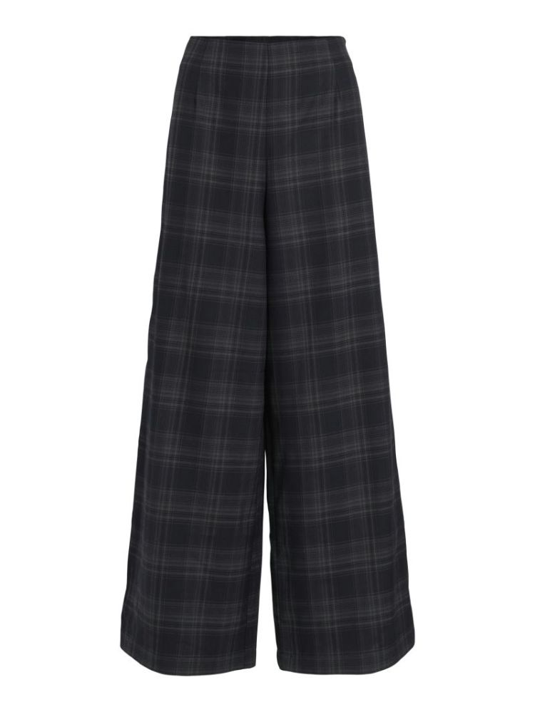 VISINA HW WIDE CHECK PANTS 227515002 Navy