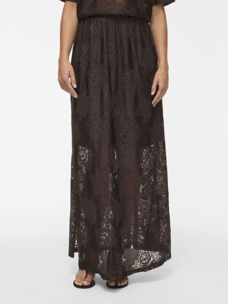 VIMAVEN LACE MAXI SKIRT 196326 Coffee B