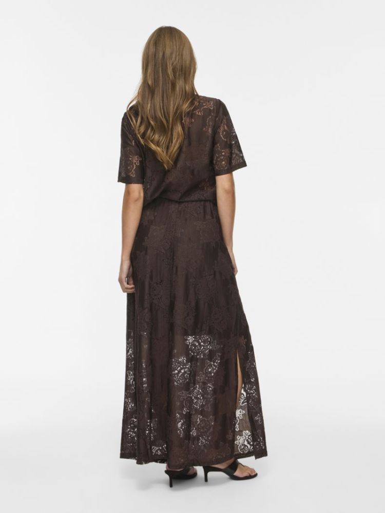 VIMAVEN LACE MAXI SKIRT 196326 Coffee B