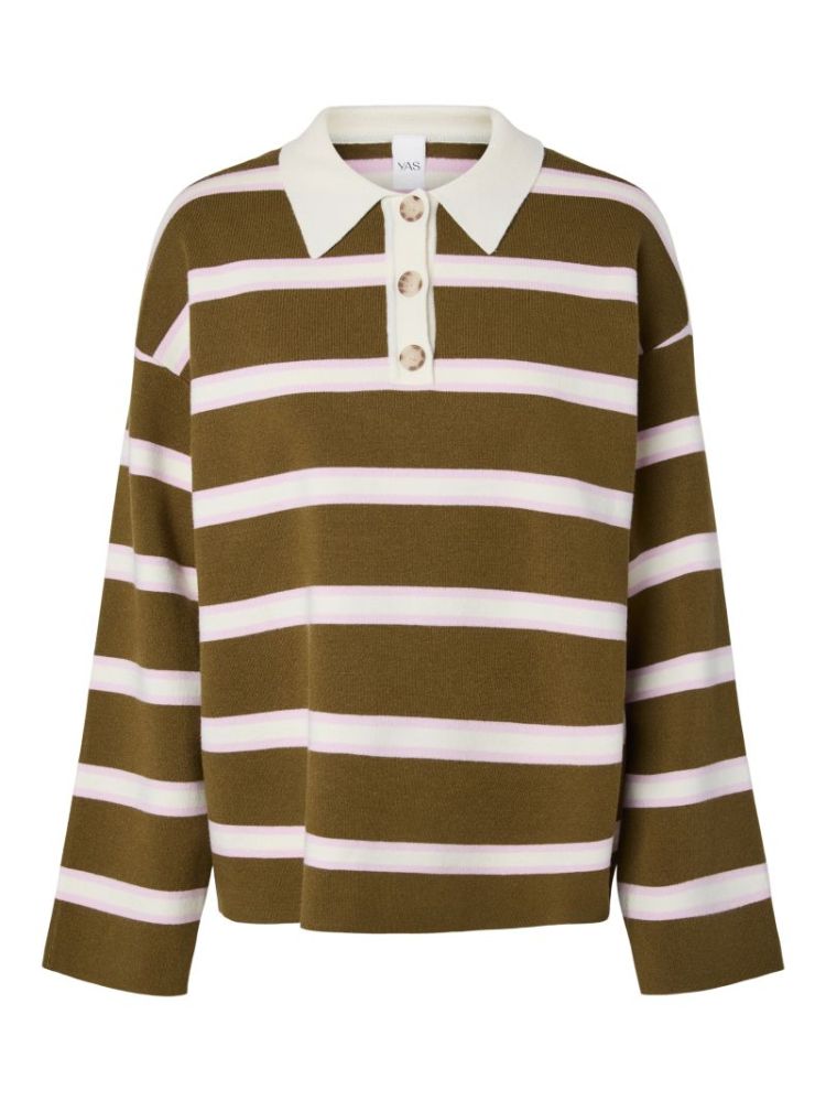 YASISABELL LS POLO KNIT PULLOV 224298001 Fir G