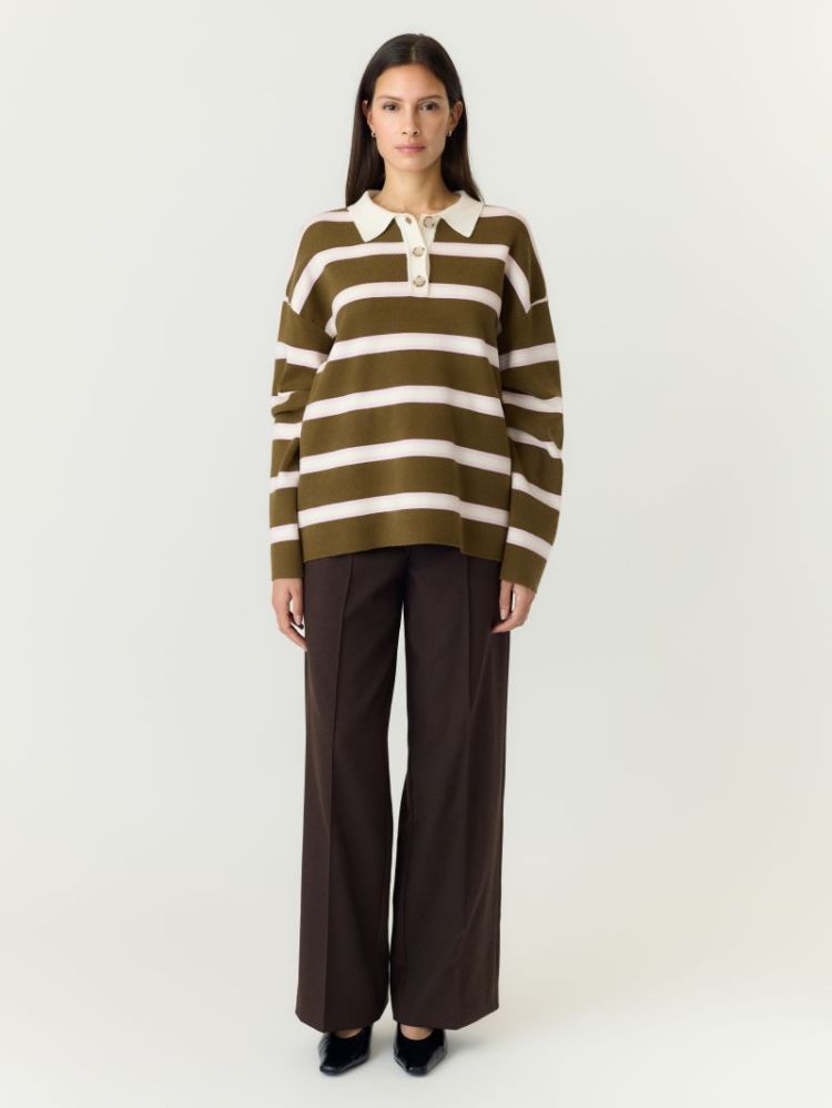 YASISABELL LS POLO KNIT PULLOV 224298001 Fir G