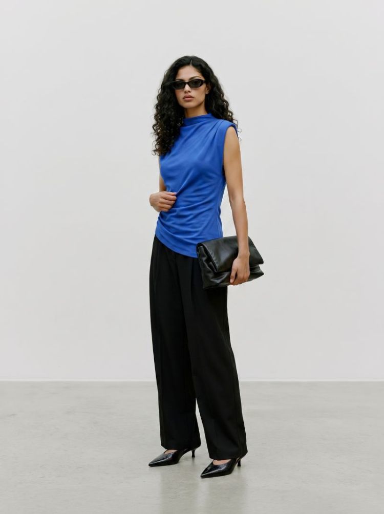 VMSMILLA SL DETAIL ASM TOP JRS 287777 Lapis Bl
