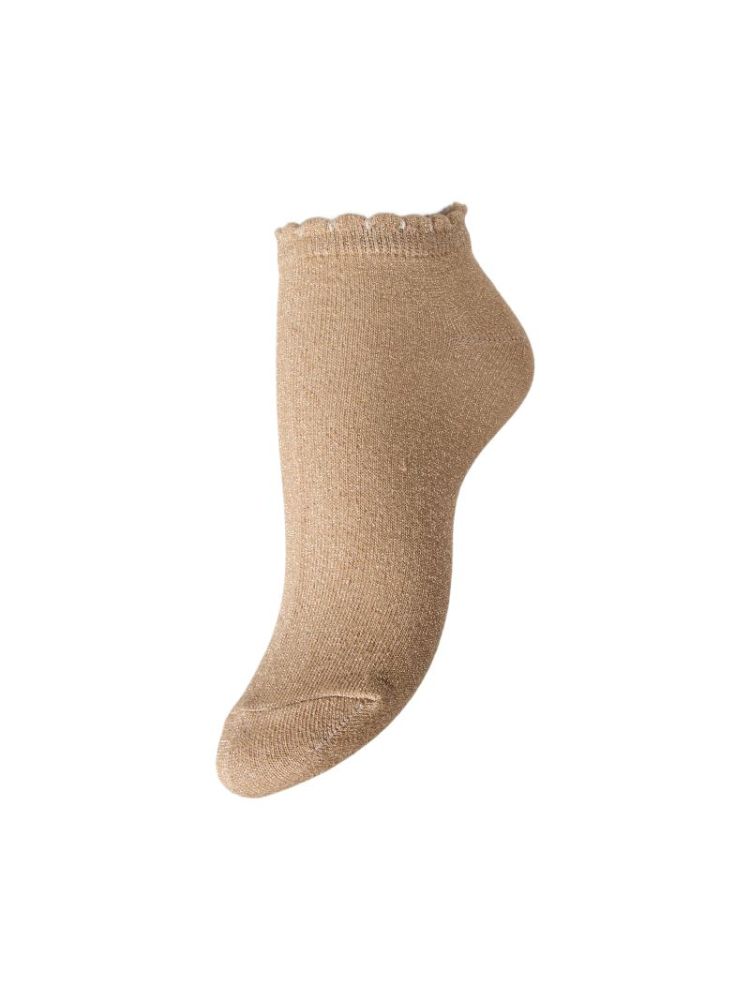PCSEBBY GLITTER SNEAKER SOCK B 207853003 Natur