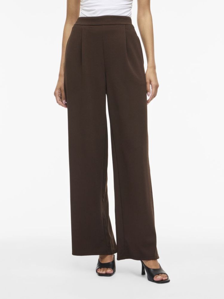 VIBENNE HW WIDE PLEAT JRS PANT 196326 Coffee B