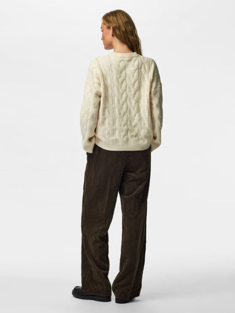 PCKATHY LS O-NECK CABLE KNIT N 245215001 Birch