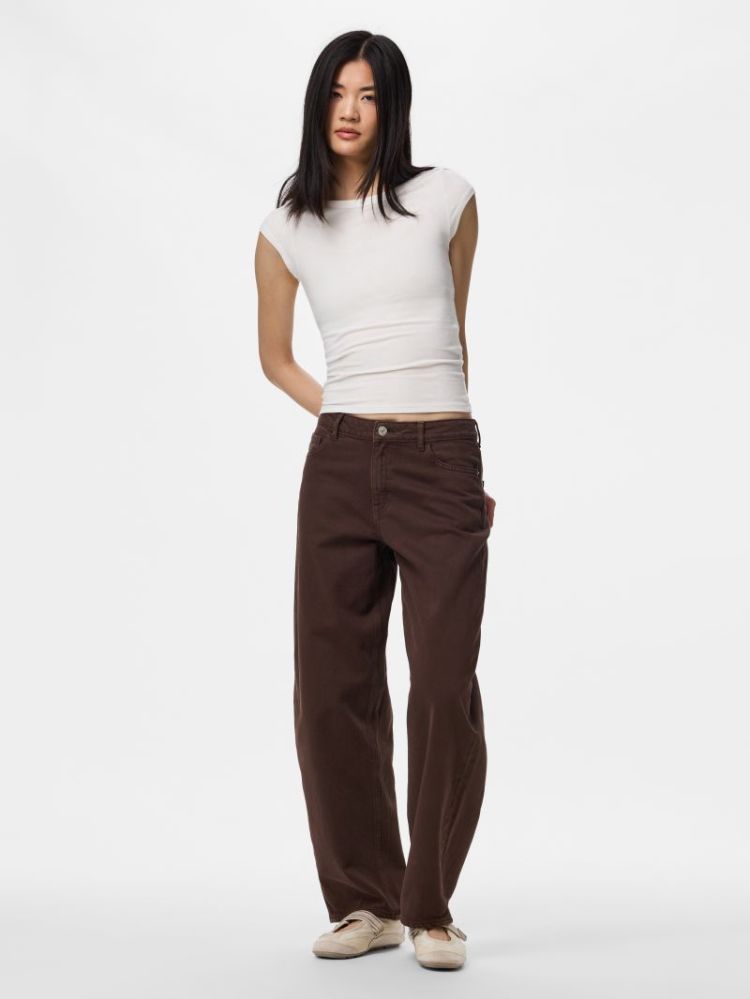 PCGRACE MW BARREL ANK JEANS NO 302664 Hot Fudg
