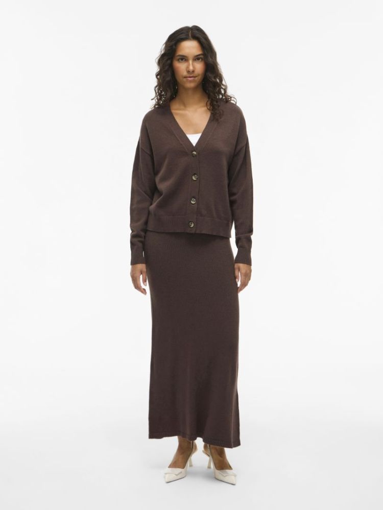 VIRIL V-NECK KNIT CARDIGAN - N 196326 Coffee B