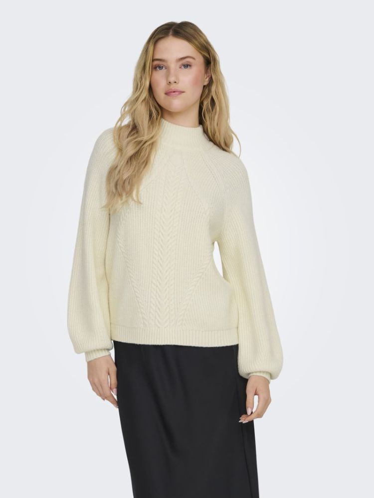 ONLKATIA LS DETAIL HIGHNECK NO 196844001 White