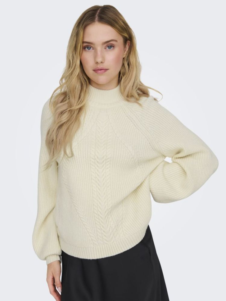 ONLKATIA LS DETAIL HIGHNECK NO 196844001 White