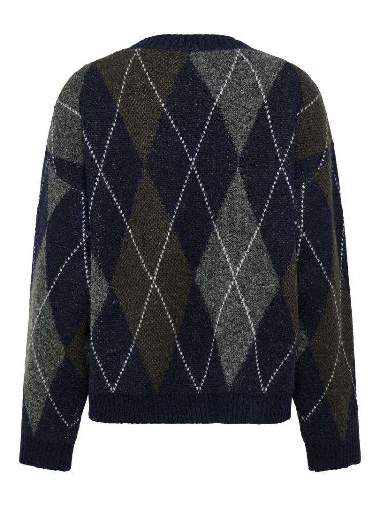 ONLRHOMBUS ARGYLE PULLOVER KNT 194962001 Night