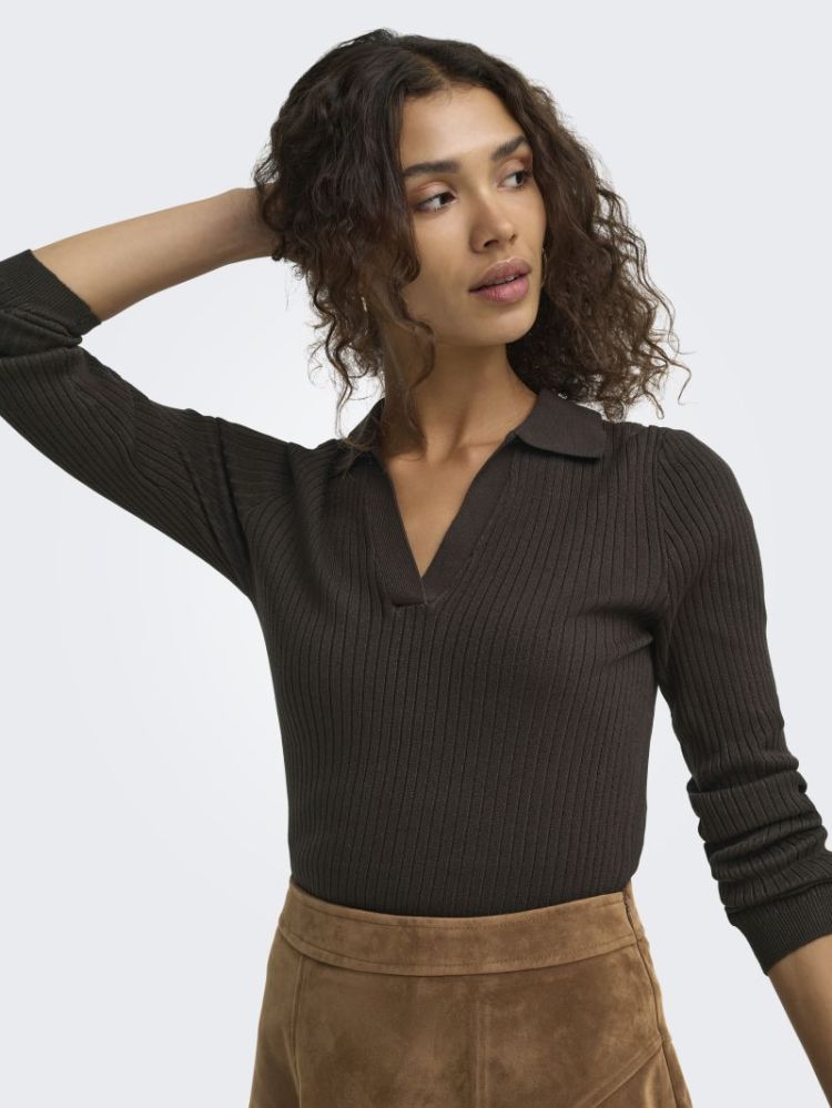 ONLKAYA LS POLO KNT NOOS 244915 Chocolat
