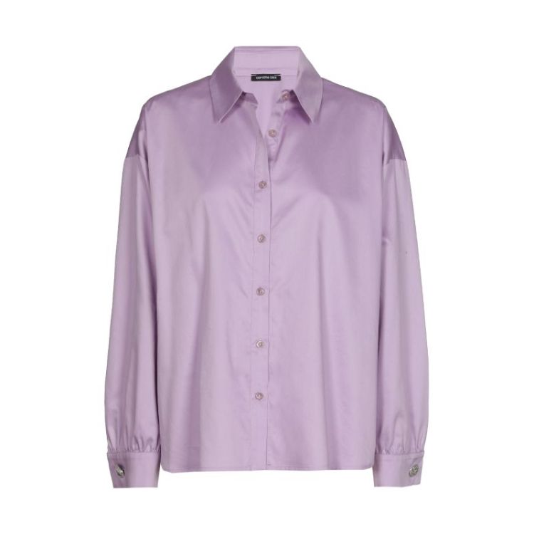 Blouse in shiny katoen 41 Light Violet