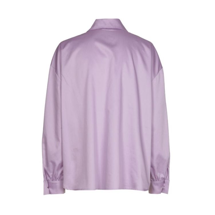 Blouse in shiny katoen 41 Light Violet