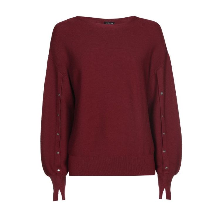 Elegante pull met mouweffect 51 Wine Red