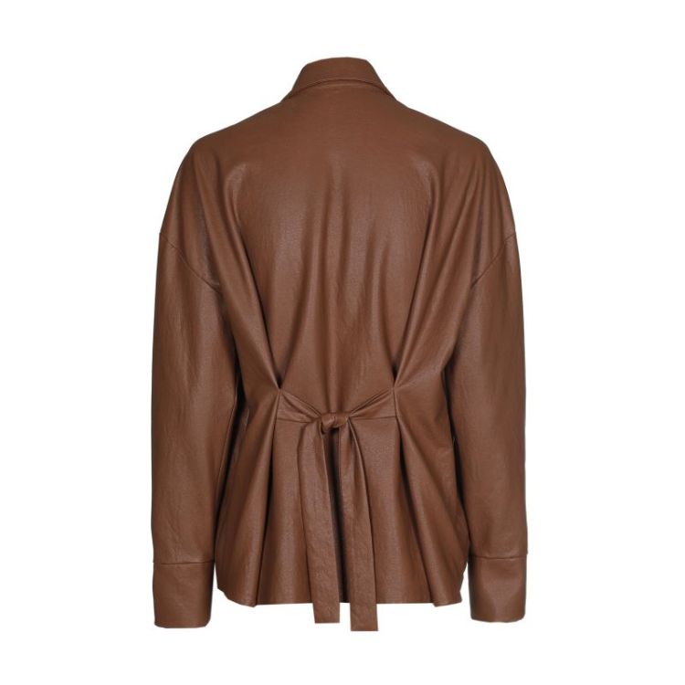Hemdblouse in vegan leather 36 Caramello