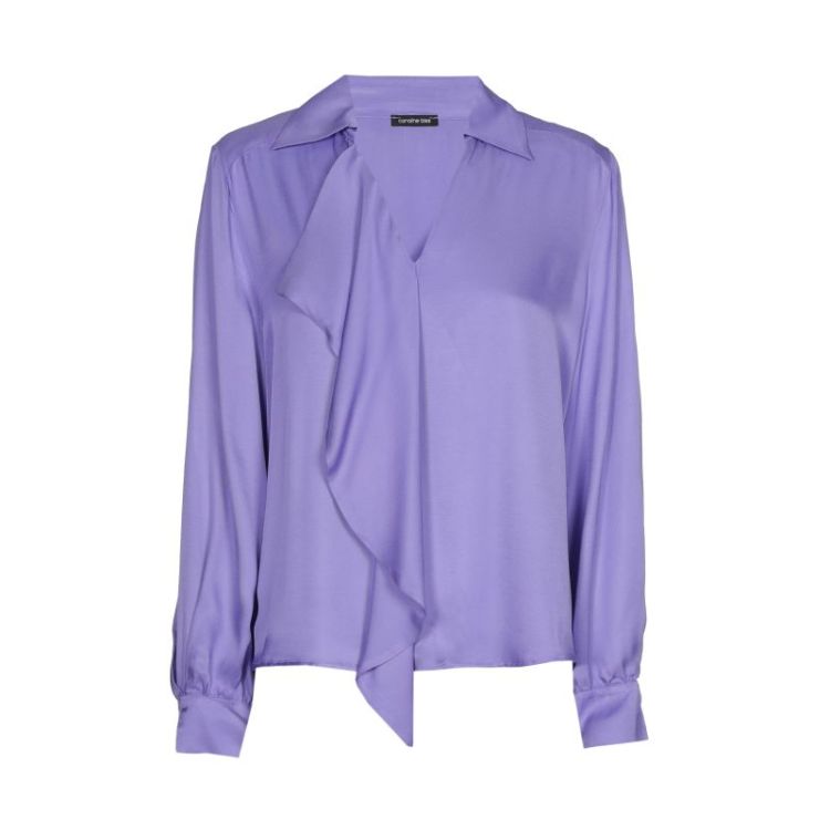 Shiny blouse met jabotdetail 40 Violet