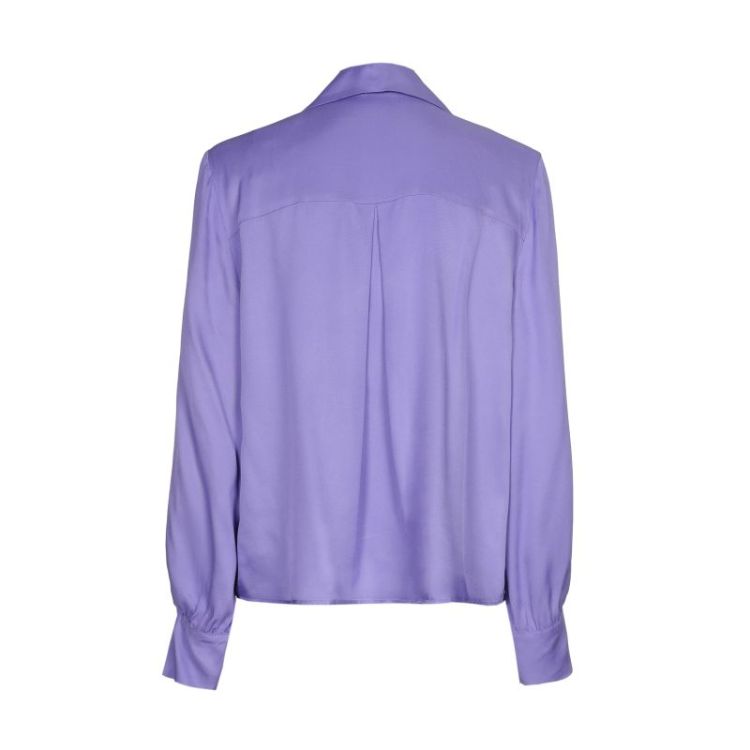 Shiny blouse met jabotdetail 40 Violet