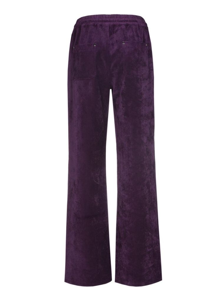 Broek in ribfluweel, elastic w 45 Plum