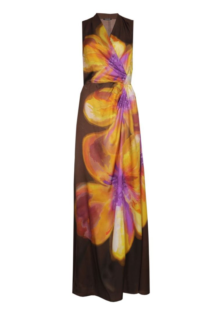 Elegante maxi-gala jurk in zij 79 Multi Color