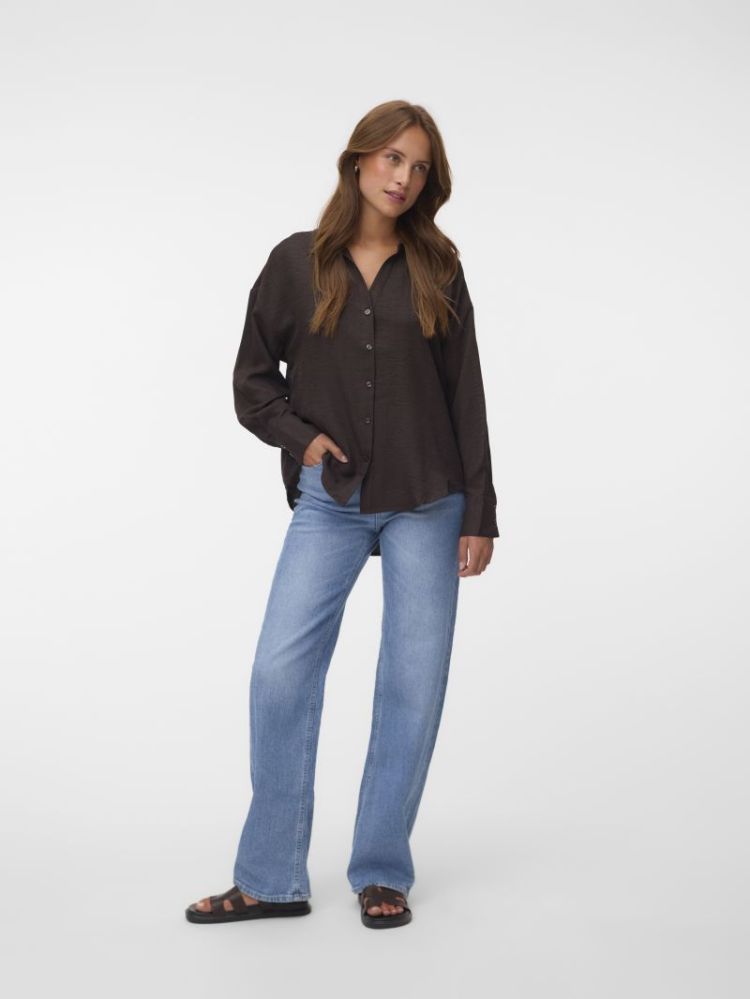 VMMELANEY QUEENY LS SHIRT WVN  297957 Chocolat