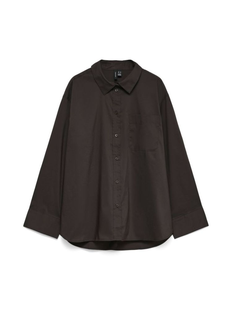 VMLOTUS LS SHIRT WVN NOOS 297957 Chocolat
