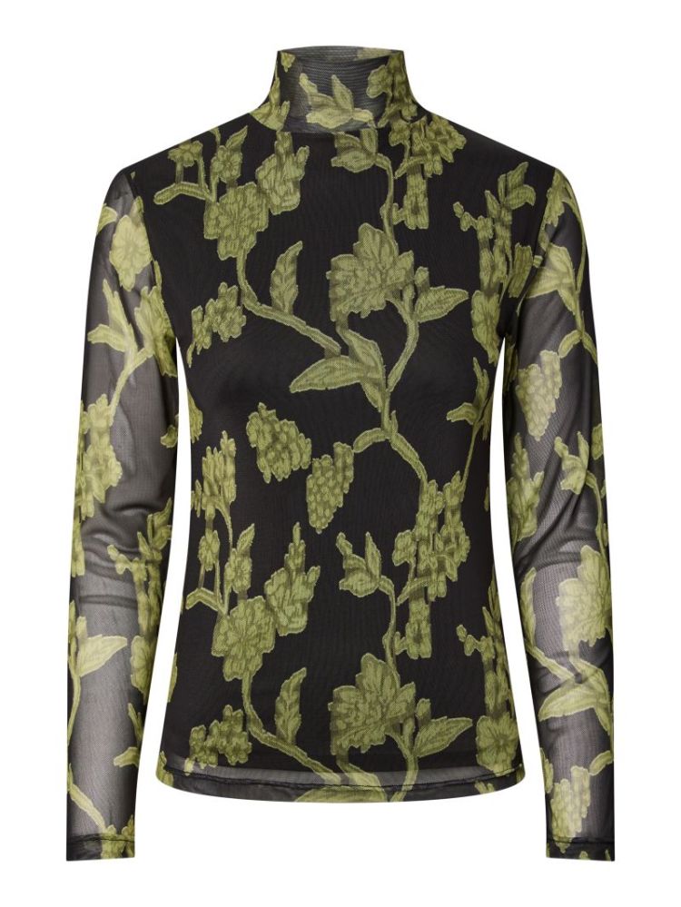 YASSHAMA LS HIGH NECK MESH TOP 190939001 Black
