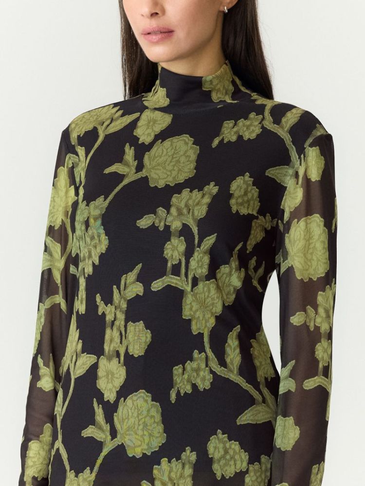 YASSHAMA LS HIGH NECK MESH TOP 190939001 Black