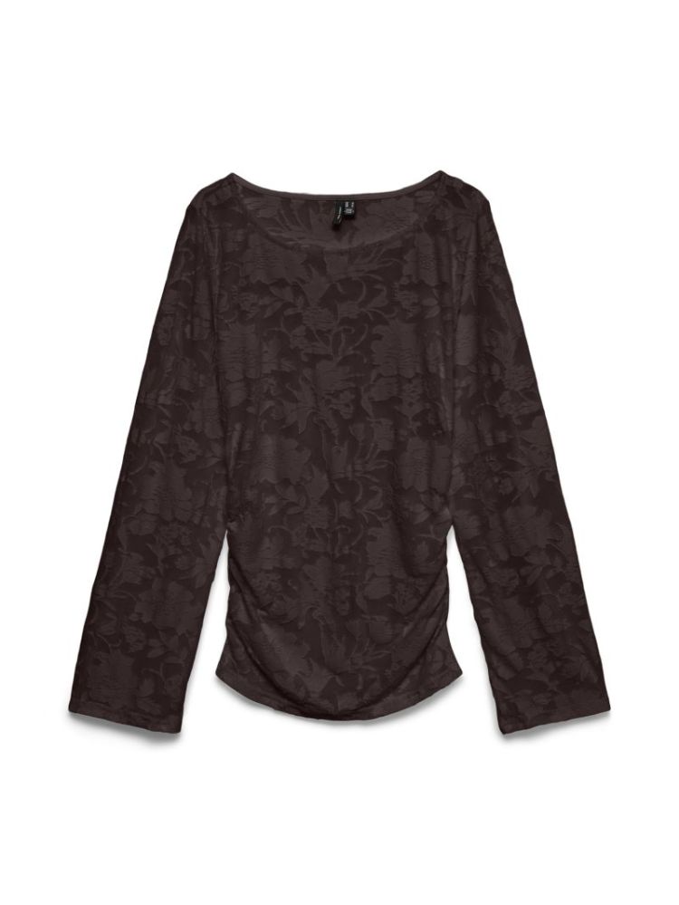 VMLAYLA LS GATHERING TOP JRS N 297957 Chocolat