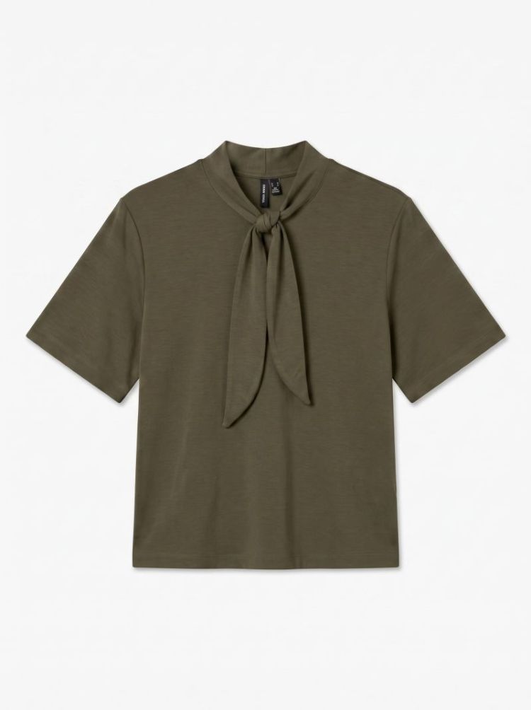 VMKELLY SS TIE DETAIL TEE EXP 188880 Grape Le