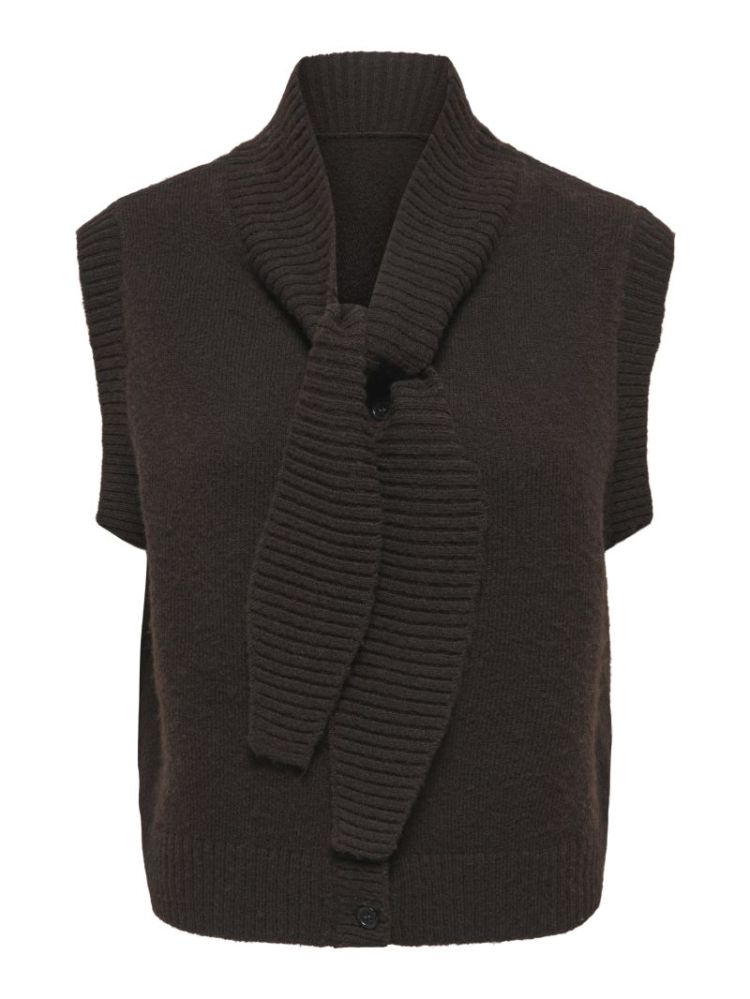 ONLMARY TIEBAND VEST KNT 244915 Chocolat