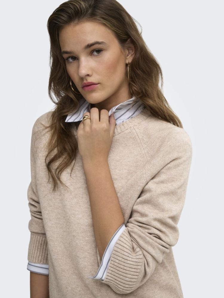 ONLPRINCESS LS O-NECK RAGLAN K 278275001 Mocha