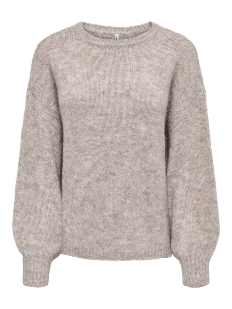 ONLNELLIE LS O-NECK KNT NOOS 278275007 Mocha