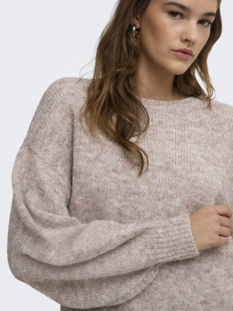 ONLNELLIE LS O-NECK KNT NOOS 278275007 Mocha