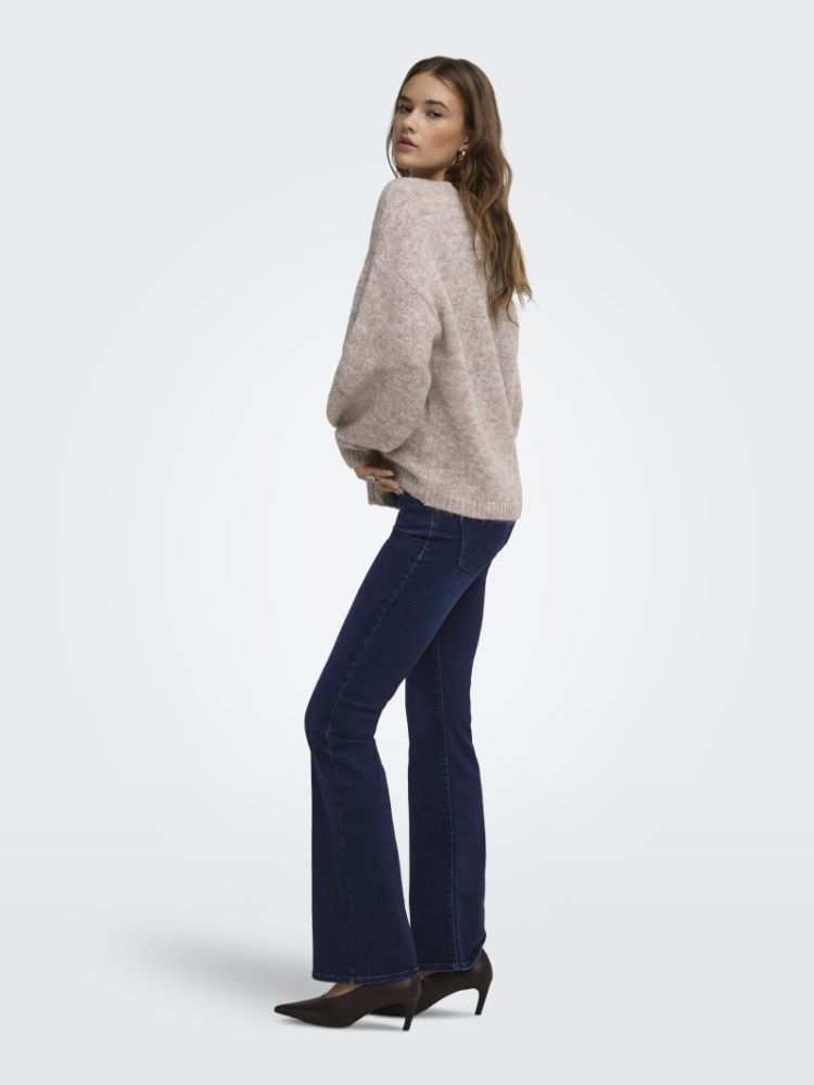 ONLNELLIE LS O-NECK KNT NOOS 278275007 Mocha