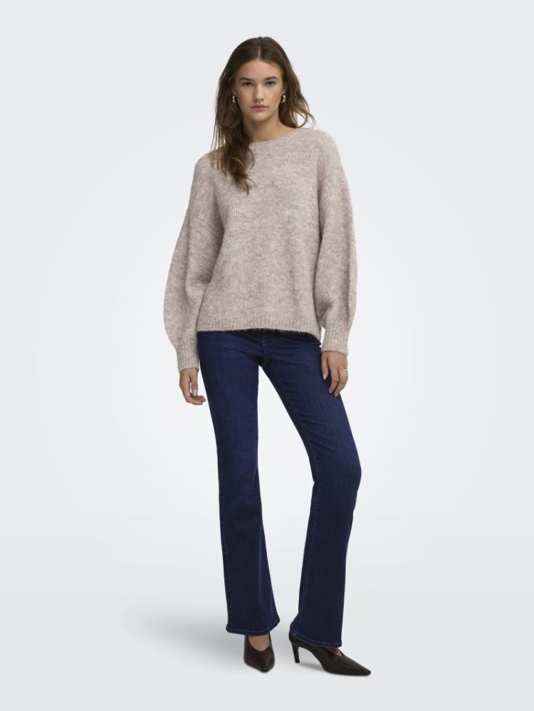 ONLNELLIE LS O-NECK KNT NOOS 278275007 Mocha
