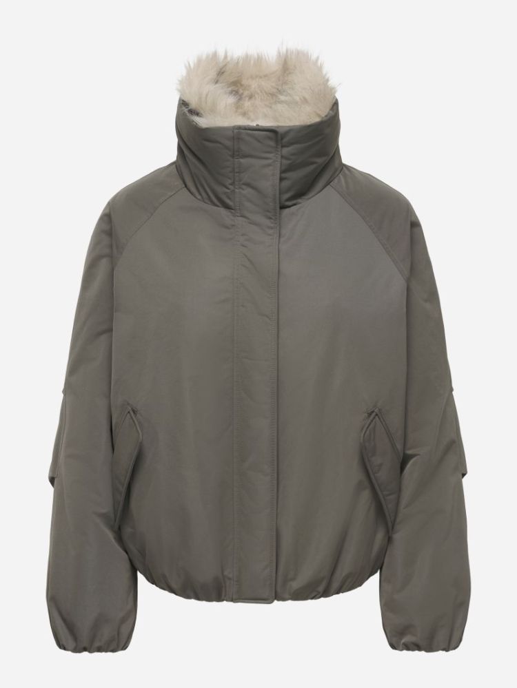 ONLAUDREY FUR COLLAR BOMBER OT 194818001 Black