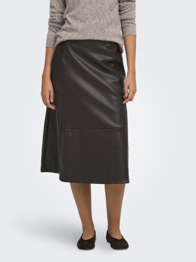 ONLFIBY MW FAUX LEATHER LONG S 244915 Chocolat