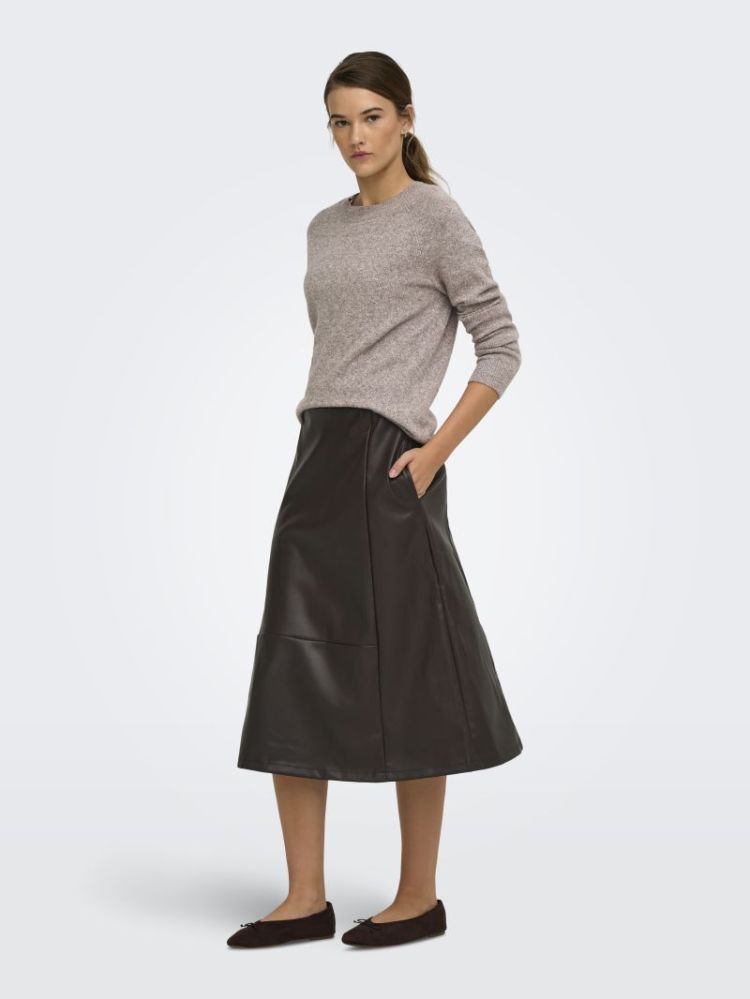 ONLFIBY MW FAUX LEATHER LONG S 244915 Chocolat