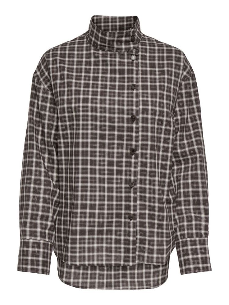 ONLFREYA CHECK HIGH NECK SHIRT 297798 Malt Bal