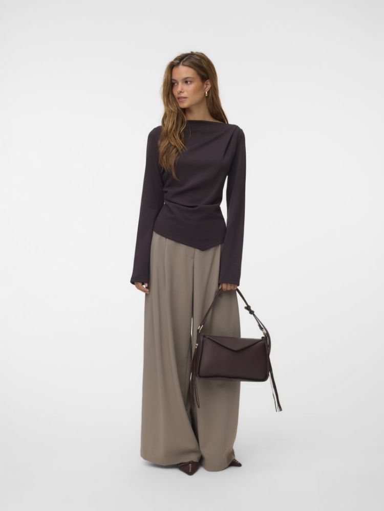 VMMILLE LS BOATNECK SHORT TOP  297957 Chocolat