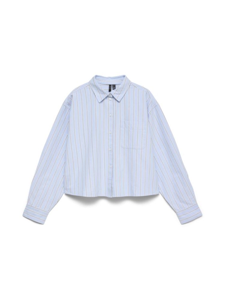 VMARIA LS SHORT BOXY SHIRT WVN 300255001 Ice M